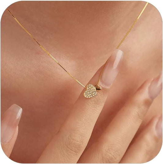 S925 Silver & 14K Gold Plated Heart Necklace: Dainty CZ Infinity Love with Opal & North Star Pendant, Trendy Birthday Gift for Mom/Daughter