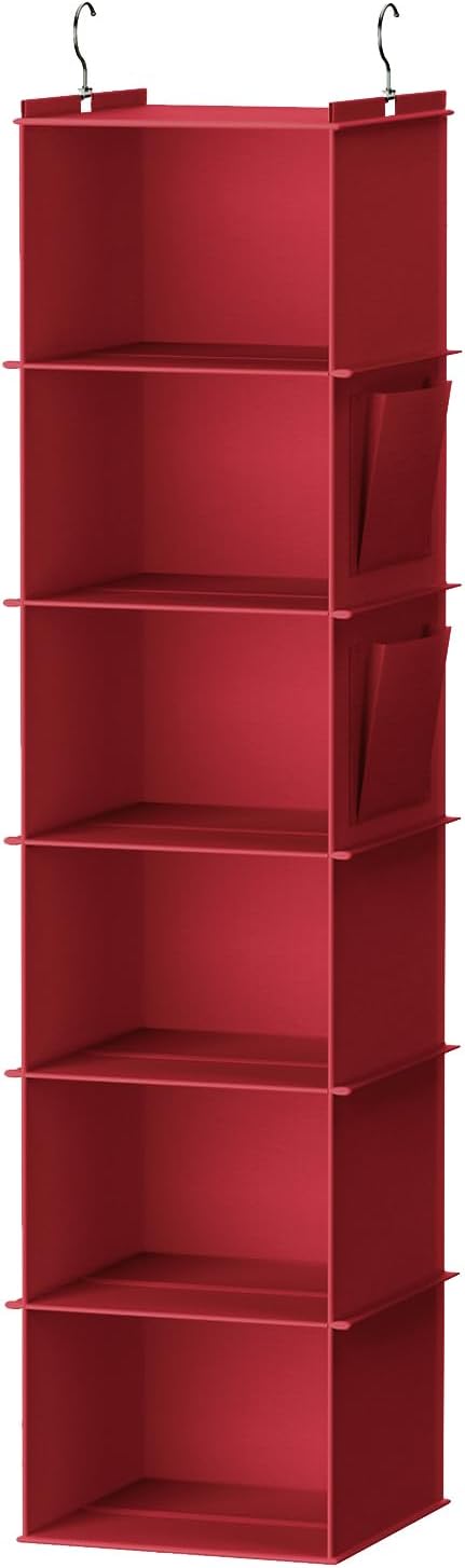 Hanging Closet Organizer and Storage, 6-Shelf Closet Hanging Storage Shelves
