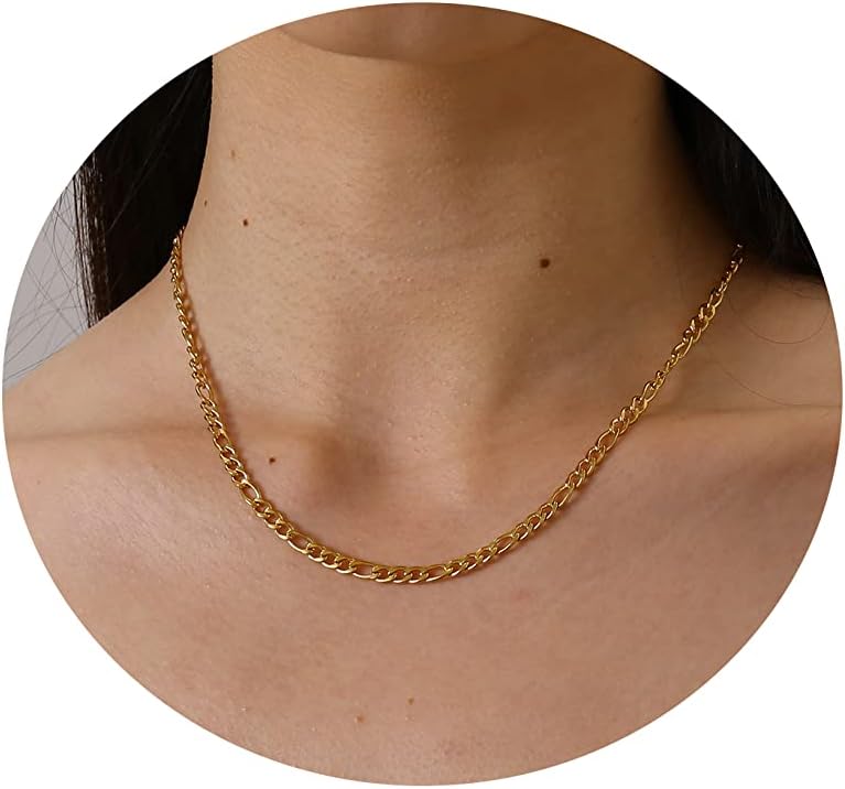 Dainty Gold Chain Necklace For Women - 18K Gold Plated Coin Disc Choker With Beaded & Paper Clip Layered Chain, Everyday Jewelry Gift