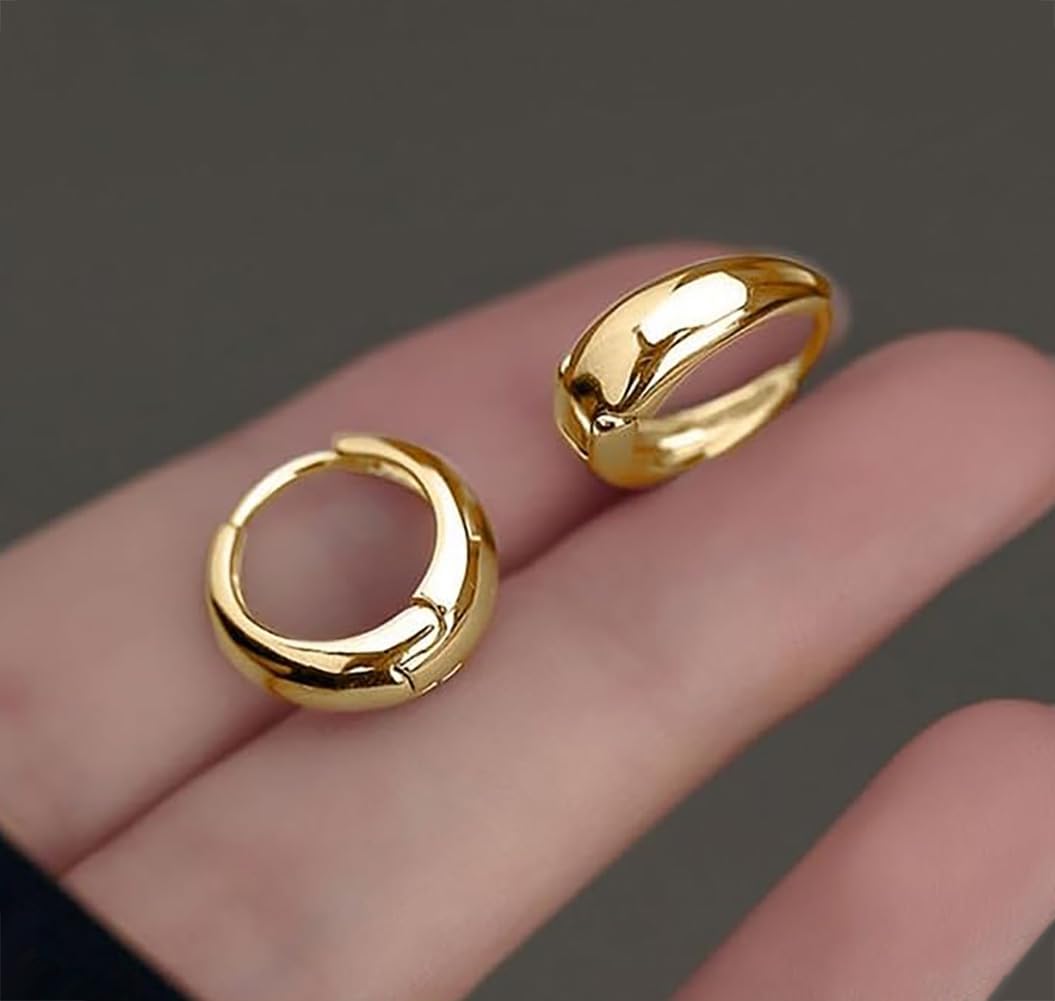 3Pairs Gold Hoop Earrings Set for Women Trendy Chunky Huggie Dainty Earrings Jewelry for Women Teens