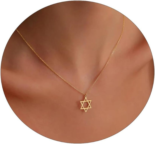 Elegant Gold Pendant Necklace: Tiny Celestial Charms In 14k Gold Plated For Everyday Wear