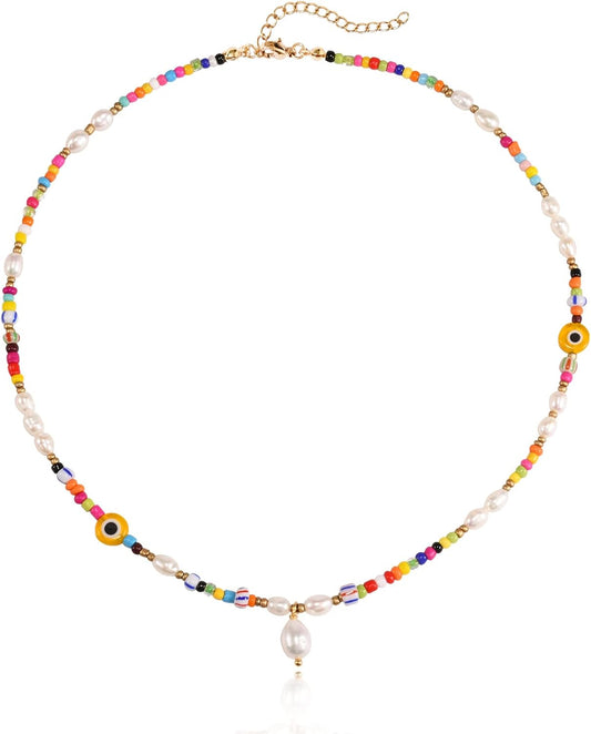 Dainty Gold Chain Necklace For Women - 18K Gold Plated Coin Disc Choker With Beaded & Paper Clip Layered Chain, Everyday Jewelry Gift