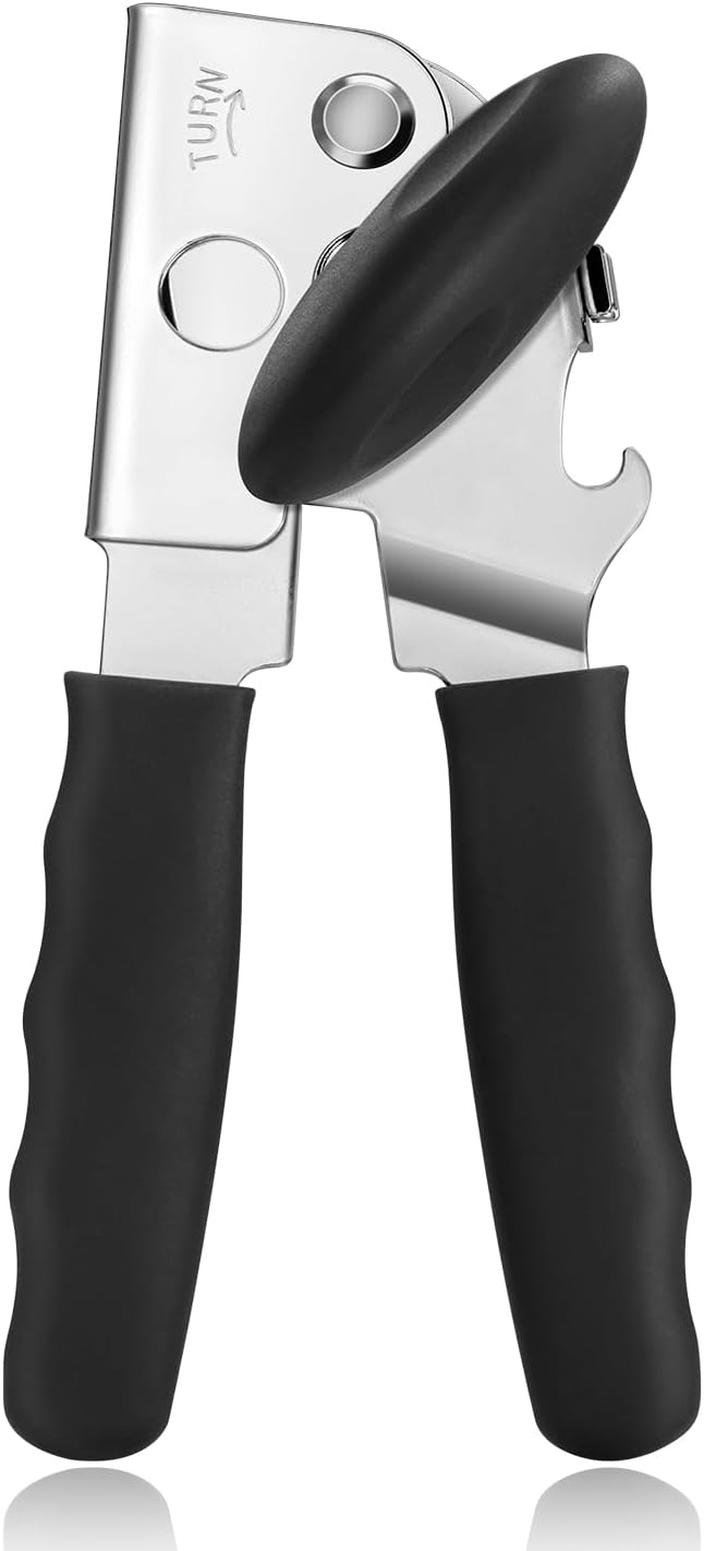 Manual Can Opener for Seniors, Heavy Duty with Comfort Grip & Magnet for Kitchen Camping