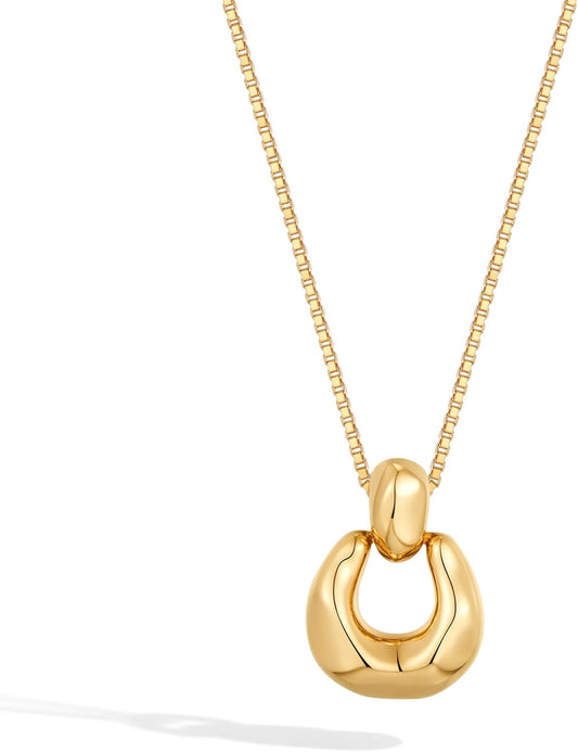 "Statement Gold & Silver Pendant Necklace for Women - Trendy Elegant Jewelry Gift"