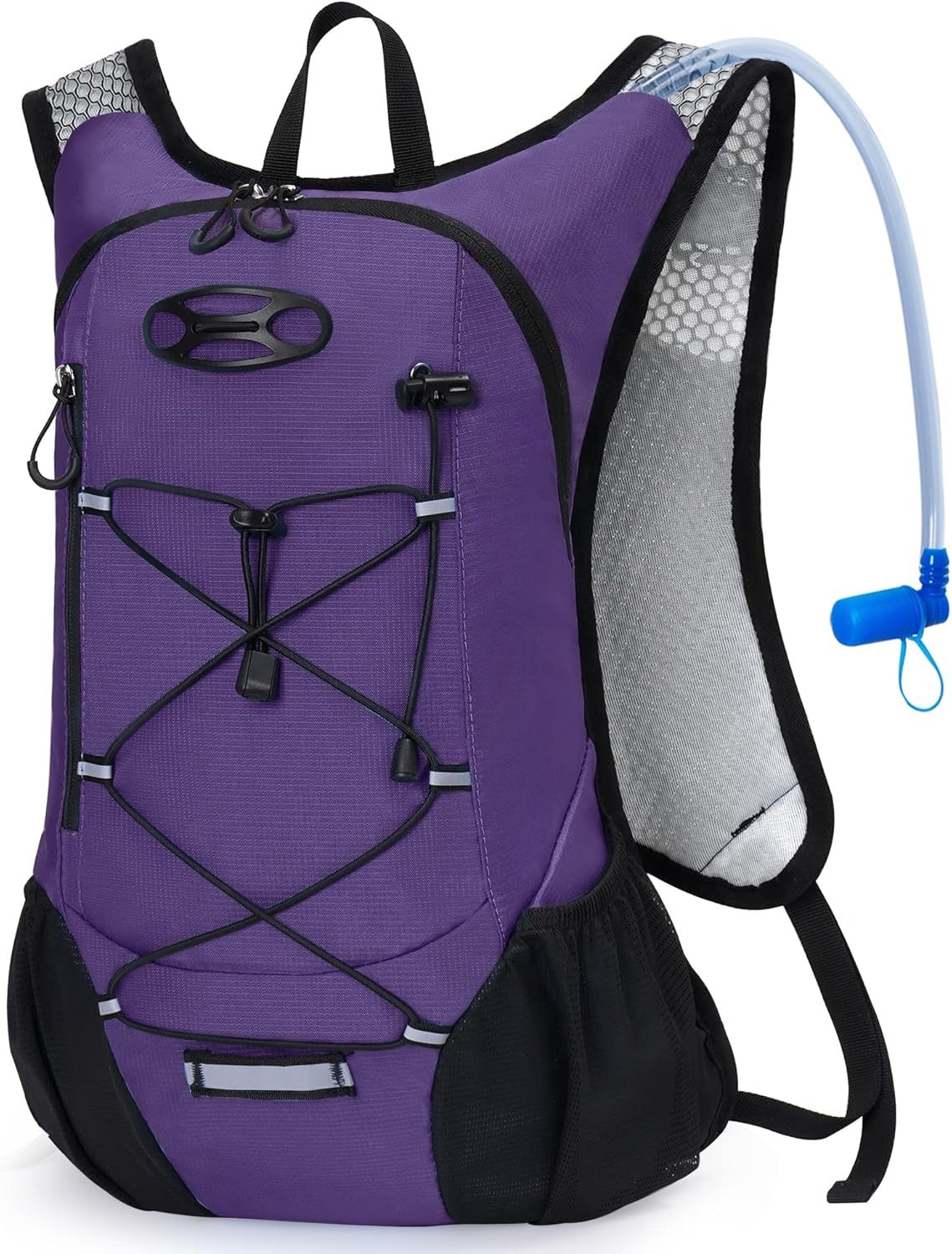 Lightweight Hydration Backpack, Running Backpack with 2L Water Bladder, Hydro Water Daypack for Hiking Rave