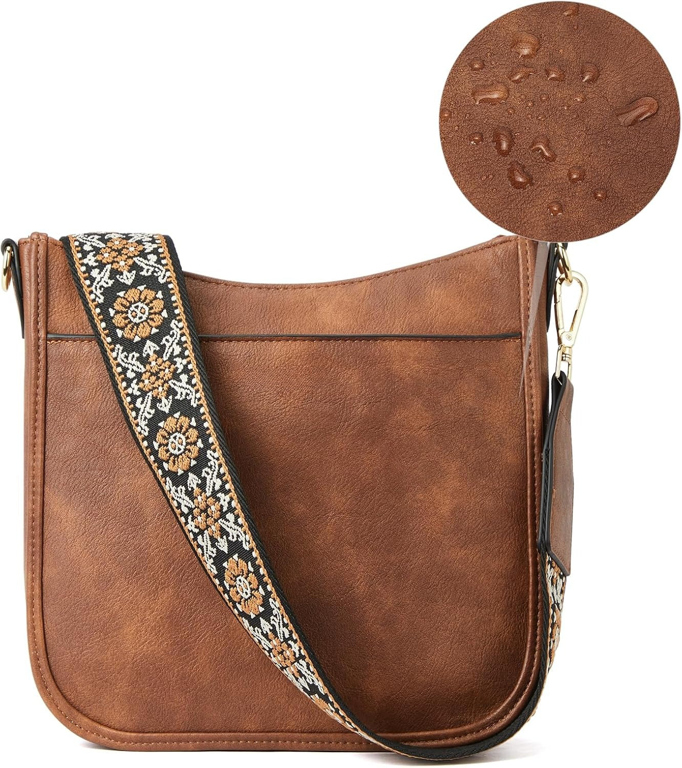 Crossbody Bags for Women Trendy Vegan Leather Hobo Purses Shoulder Handbags With Wide Shoulder Strap