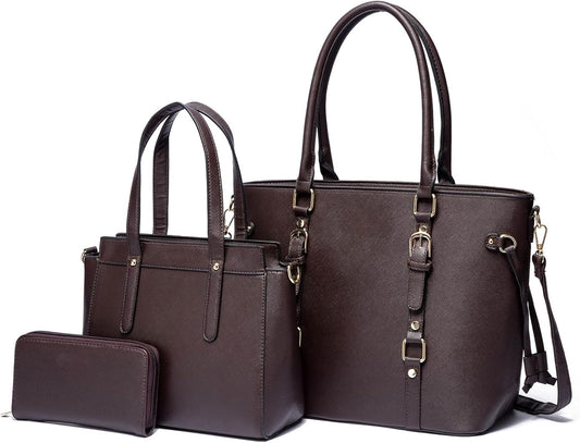 West 3PCS Purses for Women Tote Bag and Wallet Set Shoulder Satchel Handbags