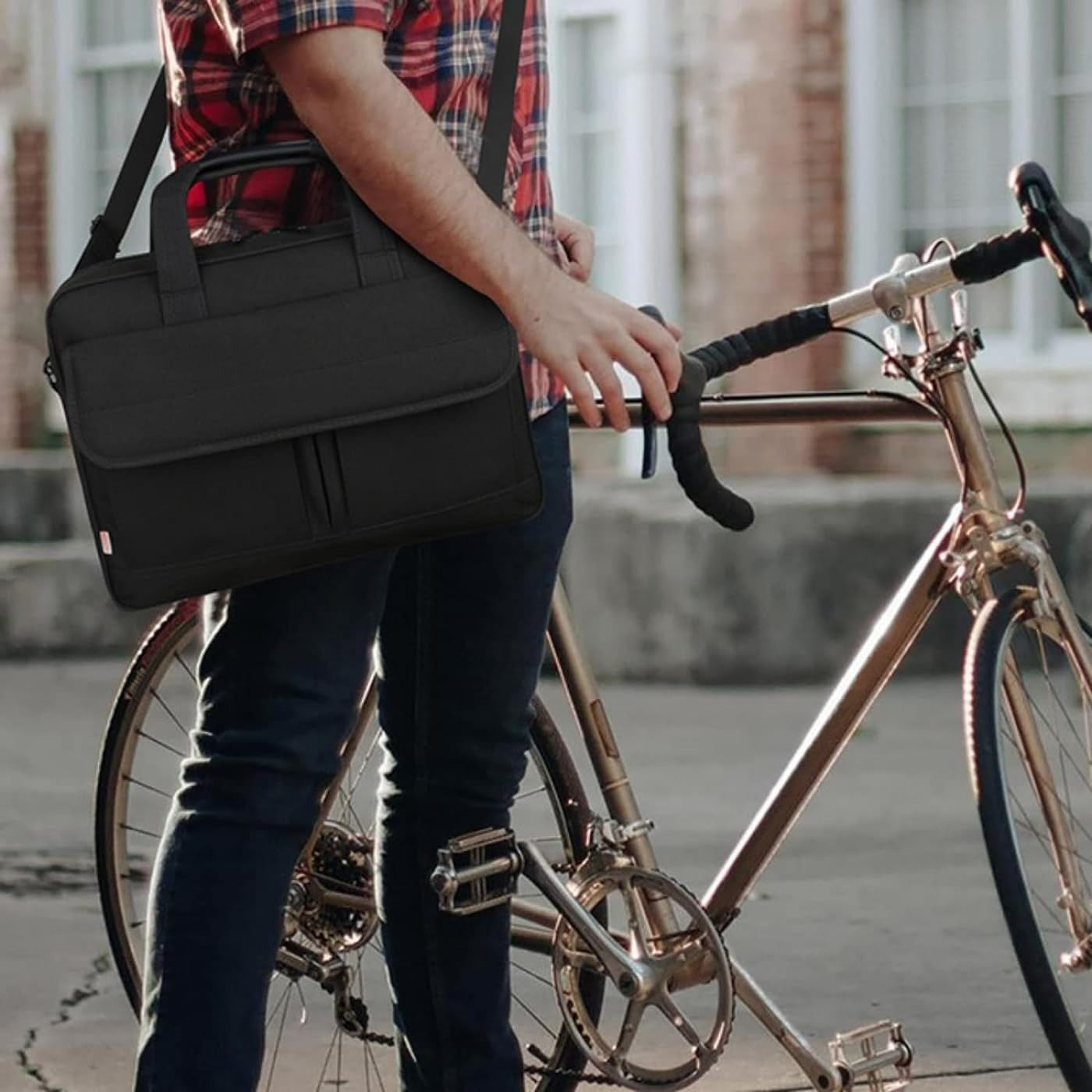Laptop Bag 15.6 Inch, Business Briefcase Gifts for Men Women, Water Resistant Messenger Shoulder Bag with Strap