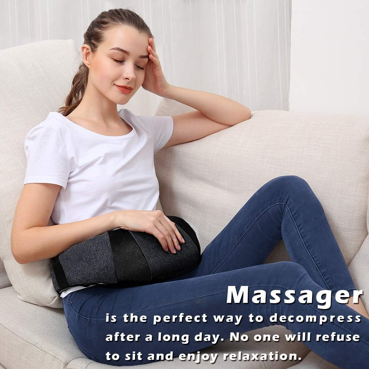 OMOMMD Neck Massager for Pain Relief Deep Tissue, Shiatsu Shoulder & Back Massager with Heat - Ergonomic Design Massage, Electric Kneading Whole Body Massager Christmas Gifts for Women, Men, Dad, Mom
