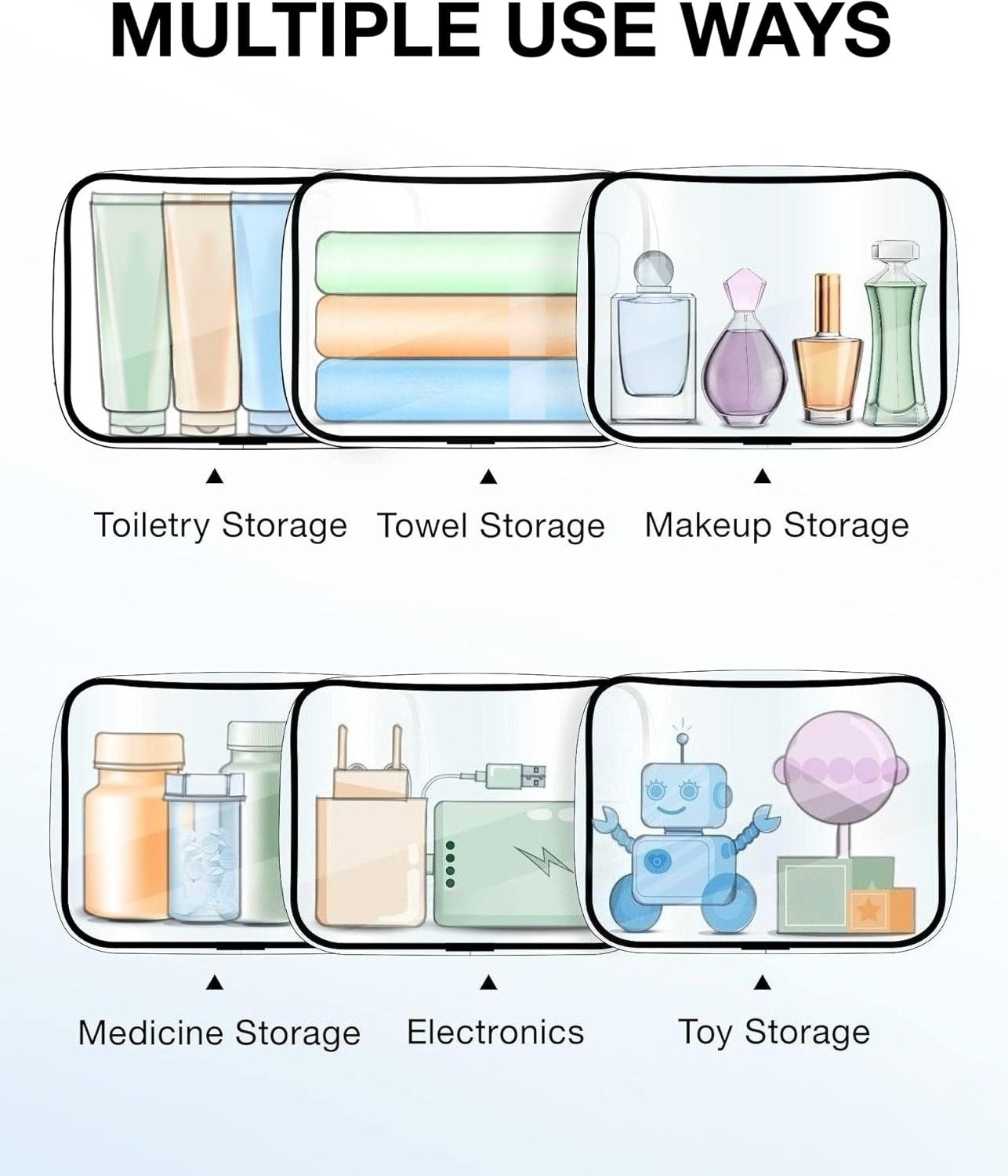 Clear Toiletry Bag, 2 Pack Toiletry Bag Carry on Travel Accessories Bag  Airline Bags Water Repellent