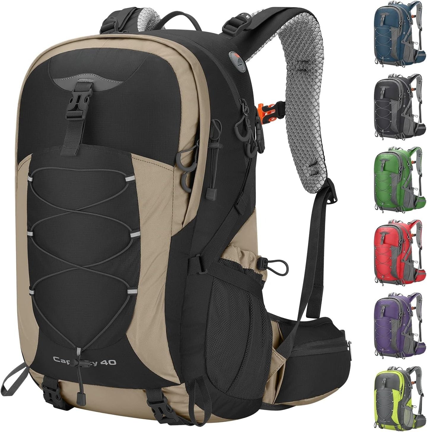 Camping Backpack,40L Waterproof Hiking Daypack with Rain Cover,Lightweight Travel Backpack