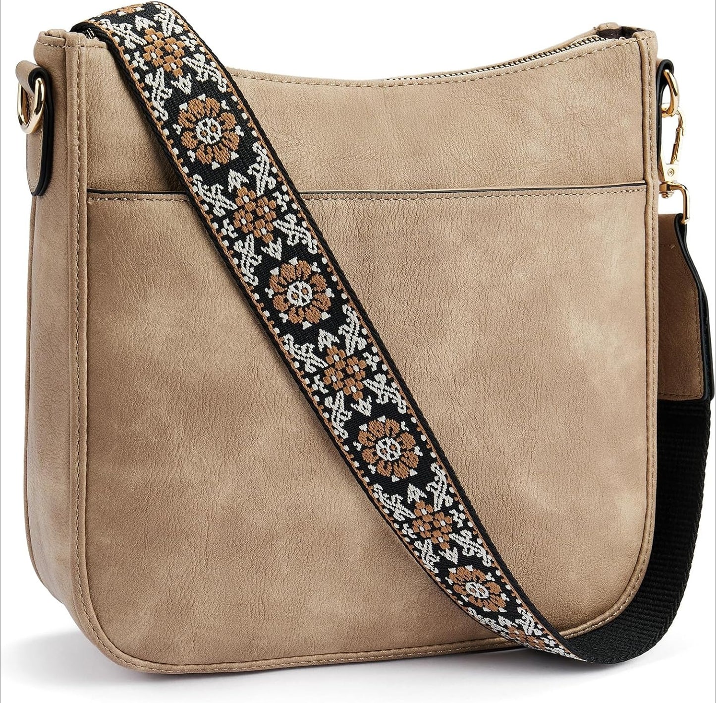 Crossbody Bags for Women Trendy Vegan Leather Hobo Purses Shoulder Handbags With Wide Shoulder Strap