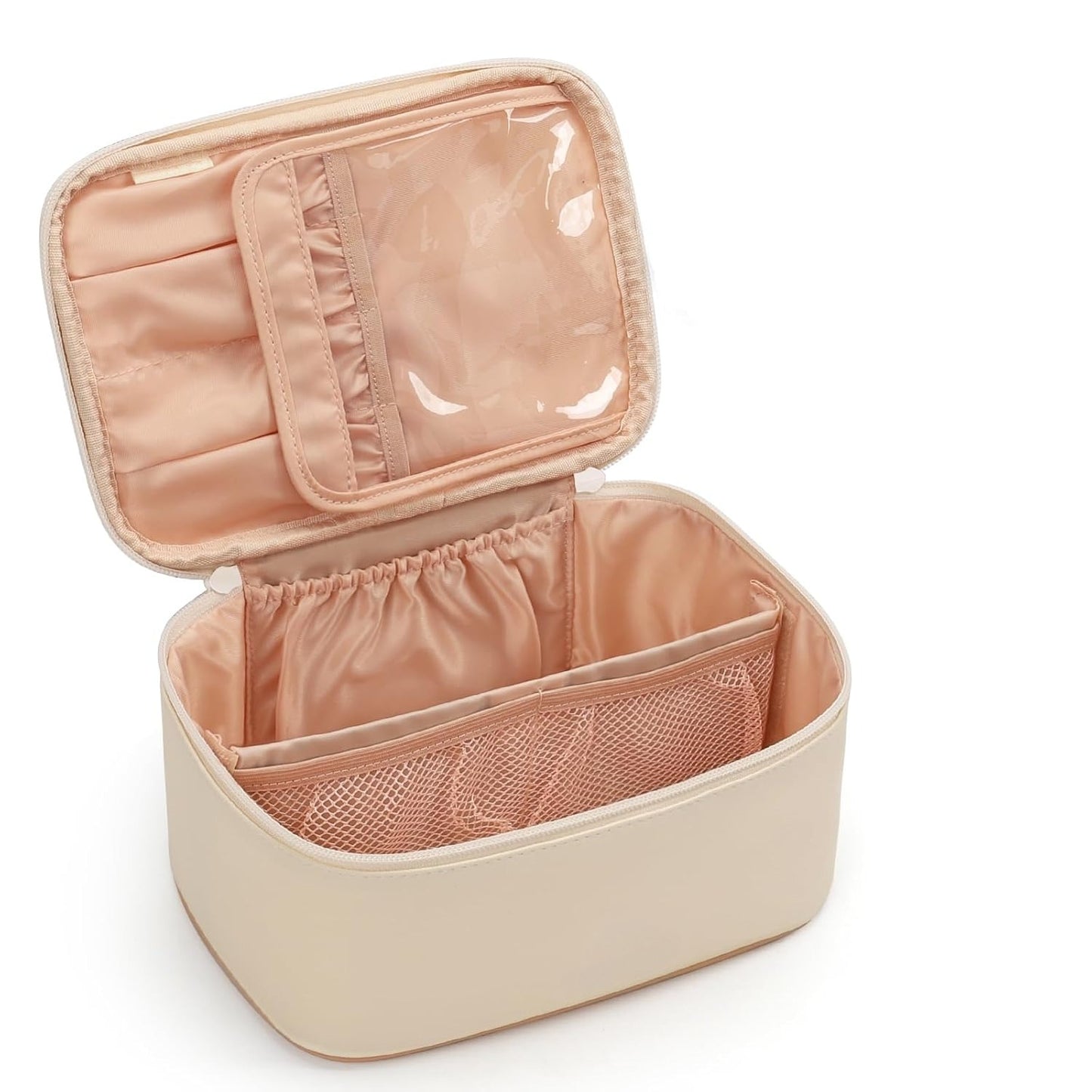Makeup Bag, Portable Cosmetic Bag,  Makeup Case Organizer,  With Handle and Divider