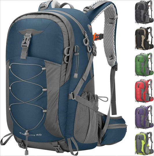 Camping Backpack,40L Waterproof Hiking Daypack with Rain Cover,Lightweight Travel Backpack