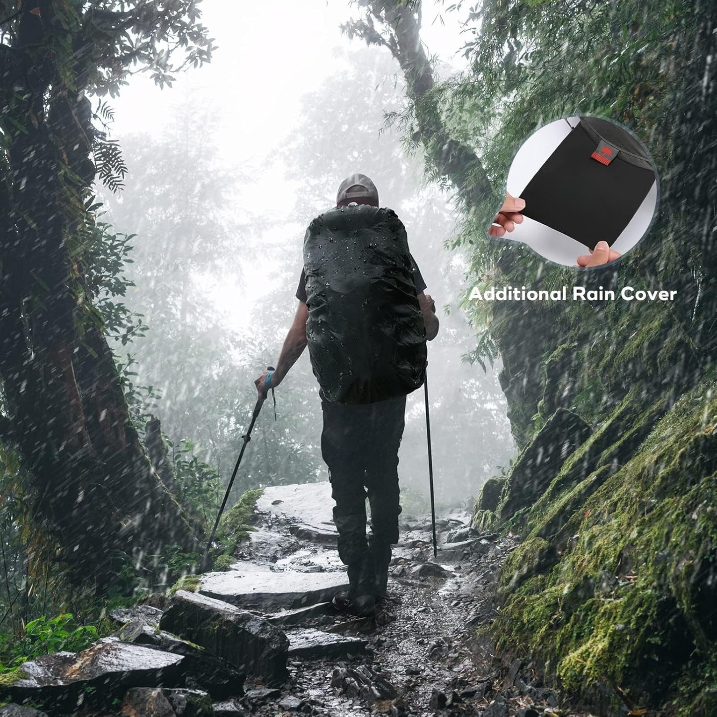 Camping Backpack,40L Waterproof Hiking Daypack with Rain Cover,Lightweight Travel Backpack