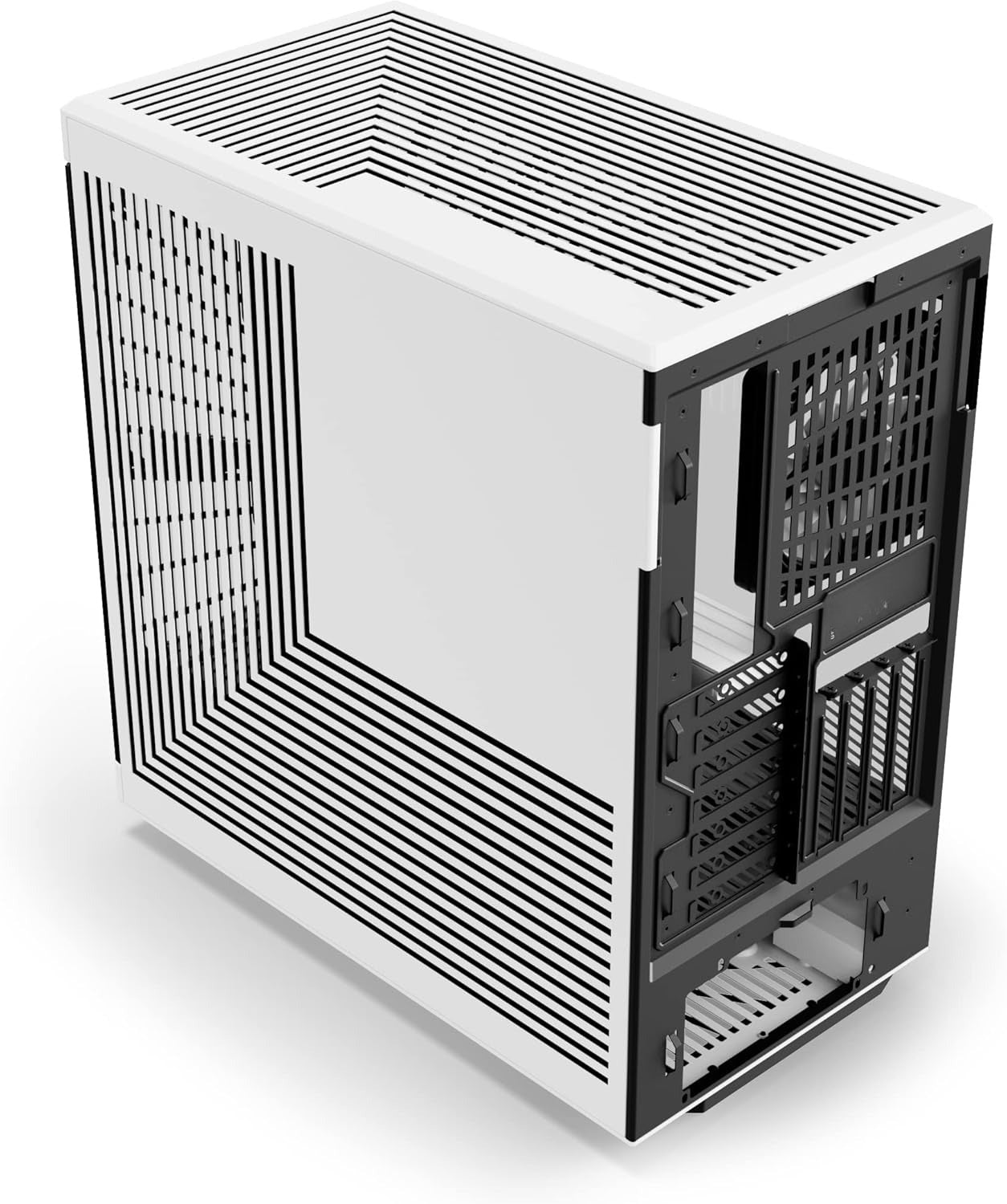 OMOMMD Y40 Modern Aesthetic Panoramic Tempered Glass Mid-Tower ATX Computer Gaming Case with PCIE 4.0 Riser Cable Included, White (CS-HYTE-Y40-BW)