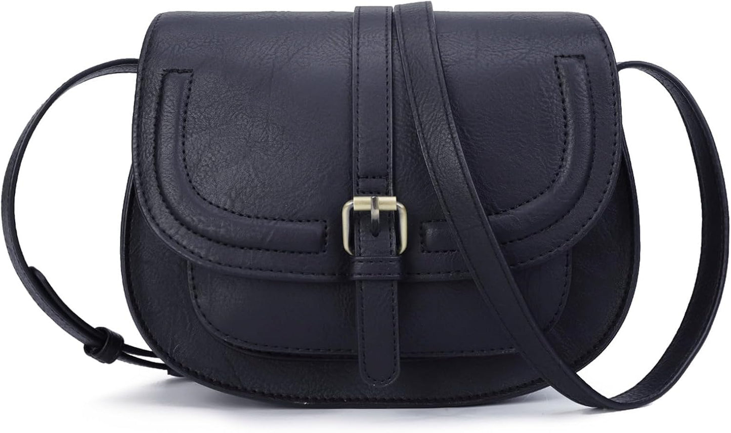 Crossbody Bags for Women,Small Saddle Purse and Boho Cross Body Handbags,Vegan Leather