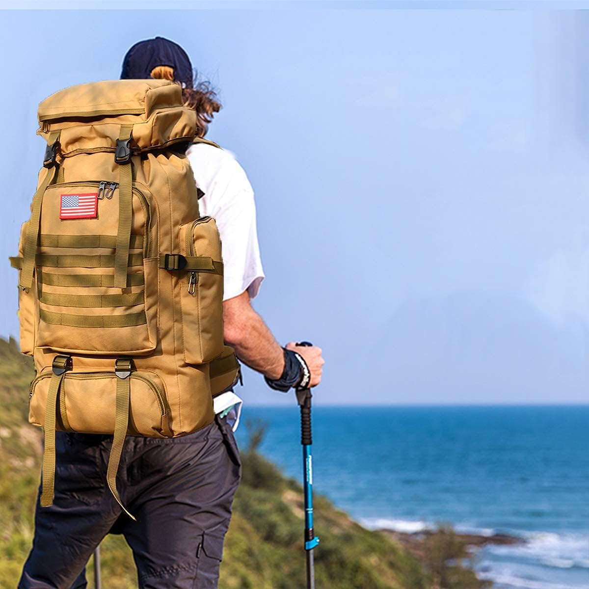 Hiking Backpack for Men 70L Camping Backpack Military Rucksack - 3 Days Assault Pack for Climbing
