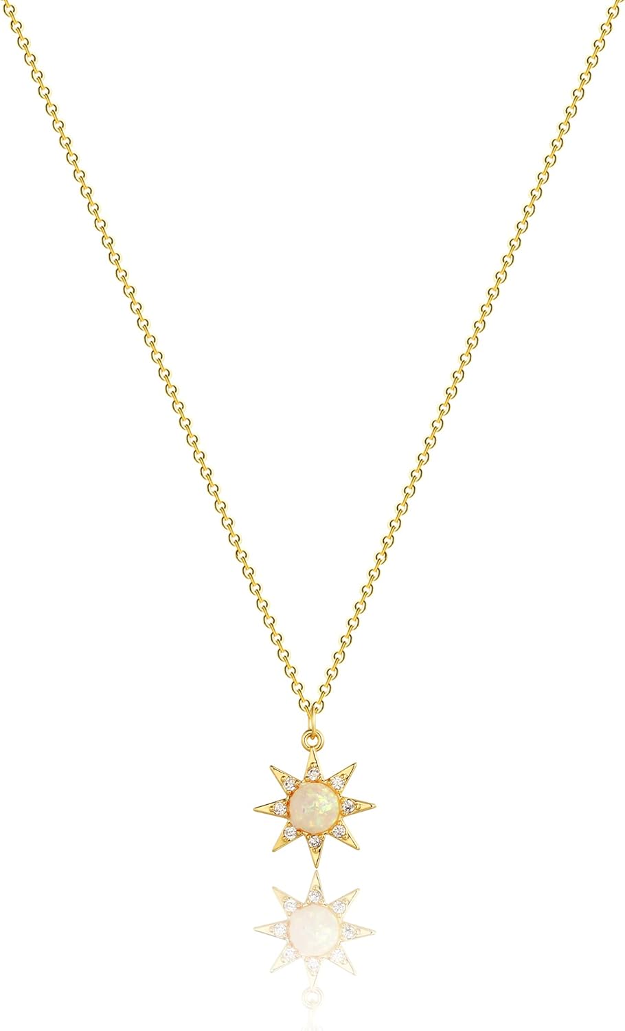 Evil Eye Necklace: 14K Gold Plated Blue CZ Diamond Boho Pendant for Women, Protection Gift