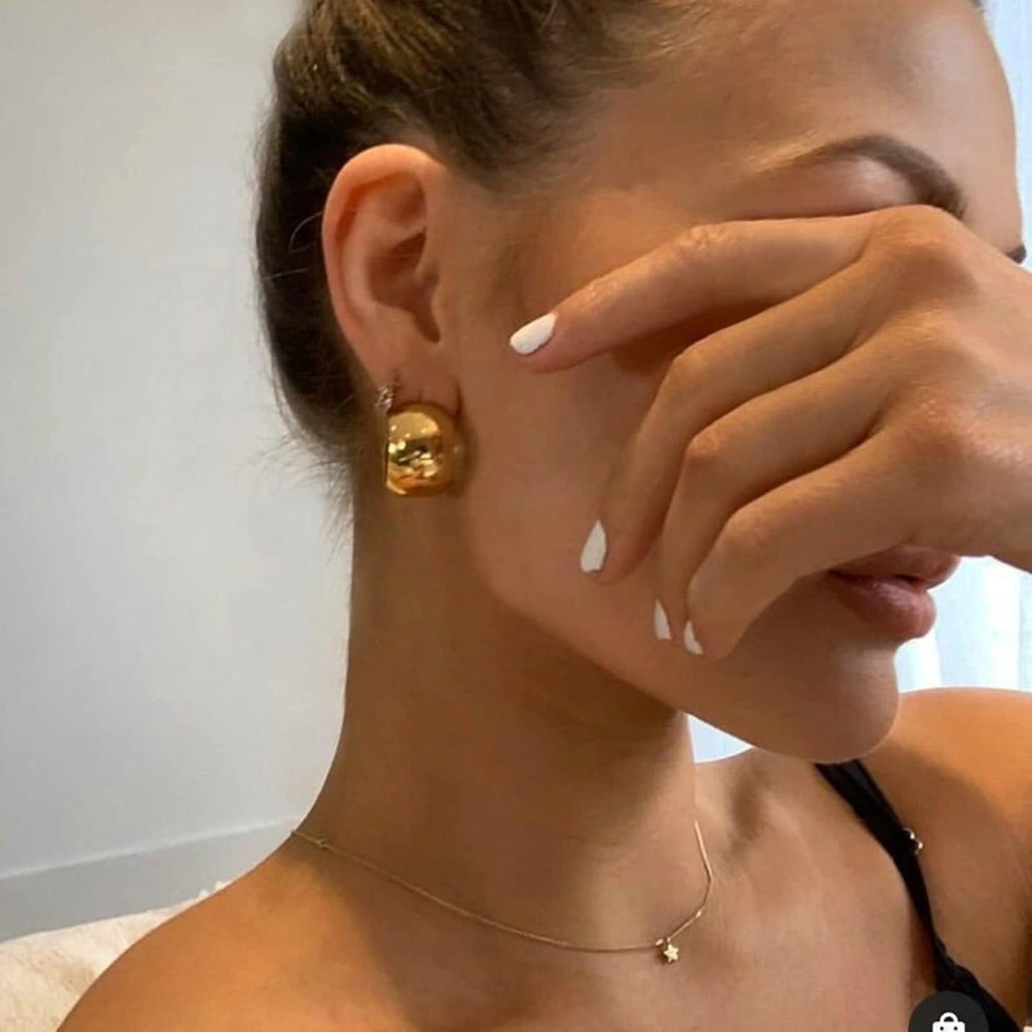 Chunky Gold Hoop Earrings for Women, 14k Gold Plated Thick Triple Hoop Earrings Hypoallergenic Trendy Chunky Gold Hoops