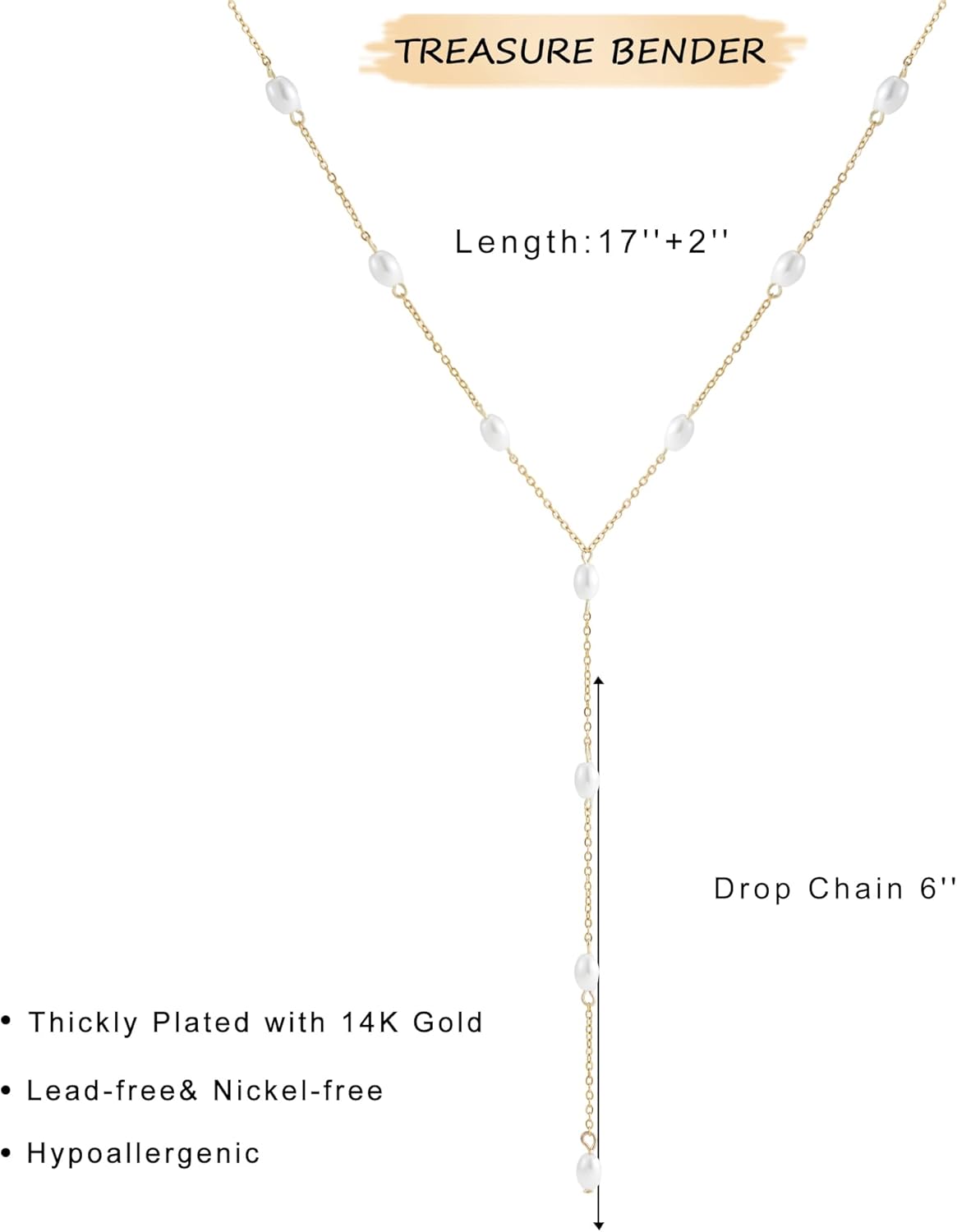 Dainty Y-Shape Lariat Body Chain: 14K Gold Plated Non-Tarnish Layered Necklace & Choker Set for Women