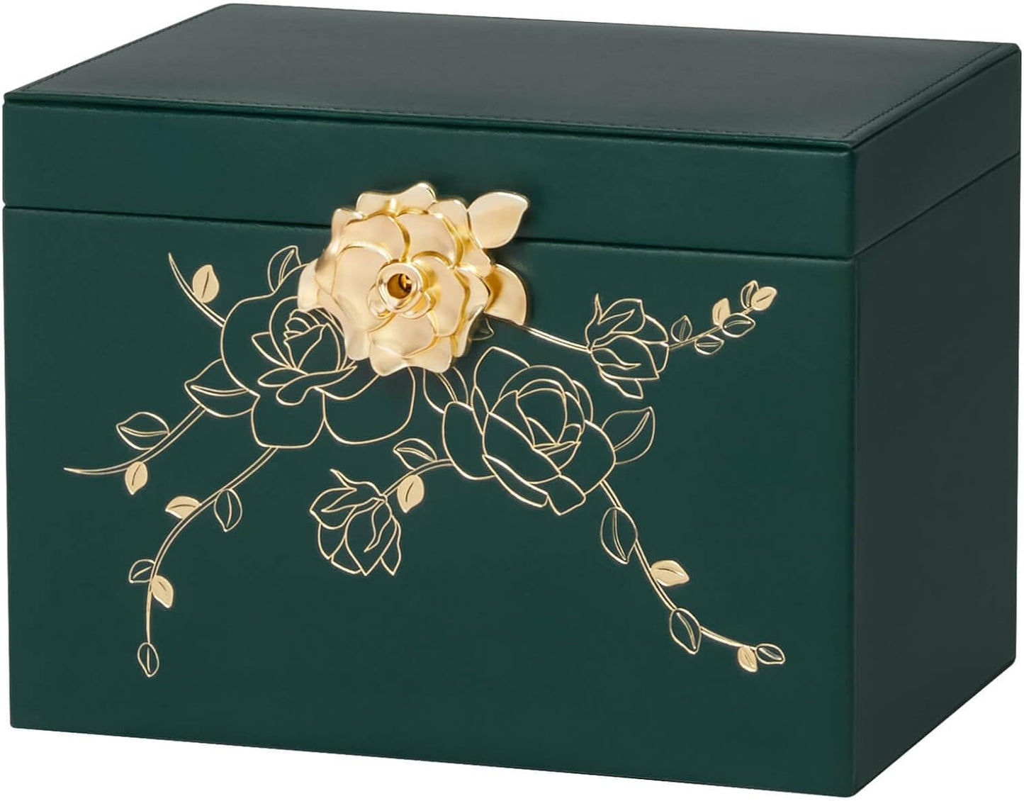 Jewelry Box with Lock: Jewelry Organizer for Dresser - 3-Drawer Earrings Storage