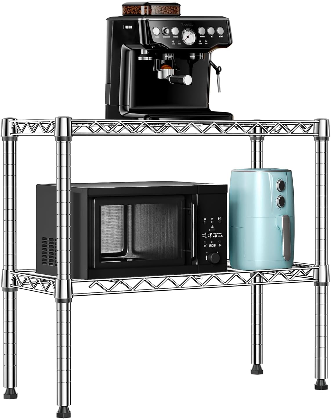 220 lbs 2 Tier Storage Rack Metal Wire Shelving Unit, Storage Standing Household Shelf Organizer