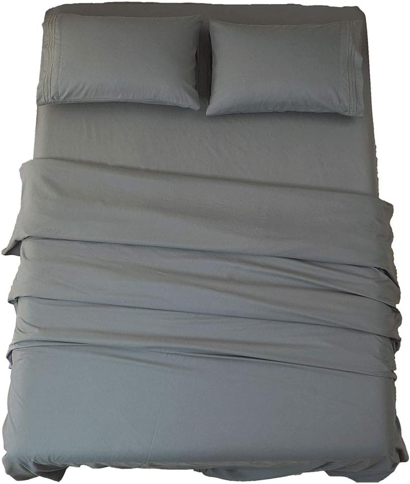 Bed Sheet Set Super Soft Microfiber 16-Inch Deep Pocket Wrinkle and Hypoallergenic-4 count Queen
