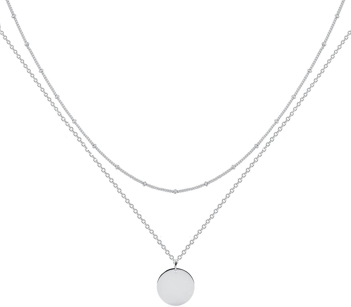 Layered Heart Necklace, Handmade 18K Gold Plated Dainty Choker With Arrow Bar Pendant for Women