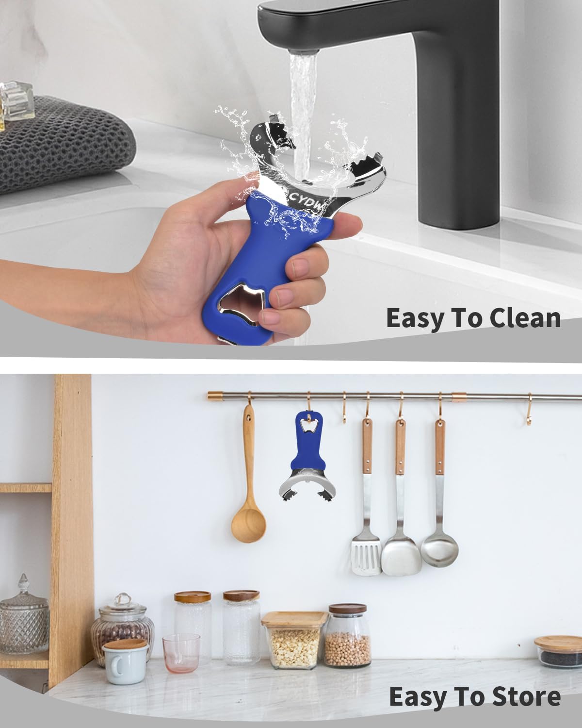 Can Opener Manual Multi-Purpose, Easy Twist Manual Handheld Top Remover Utensil, Canning Supplies Tools and Bottle Opener