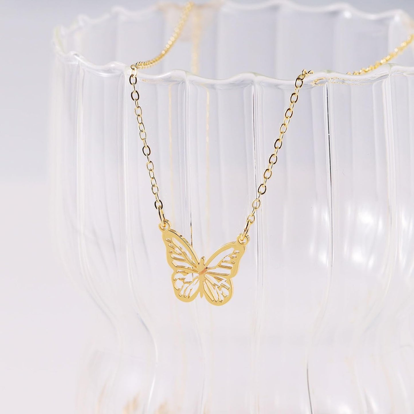 14K Gold Plated Dainty Butterfly Baseball Compass Shell Starfish Infinity Airplane Volleyball Sun Bird Heart Turtle Bow Crown Necklace Simple Jewelry