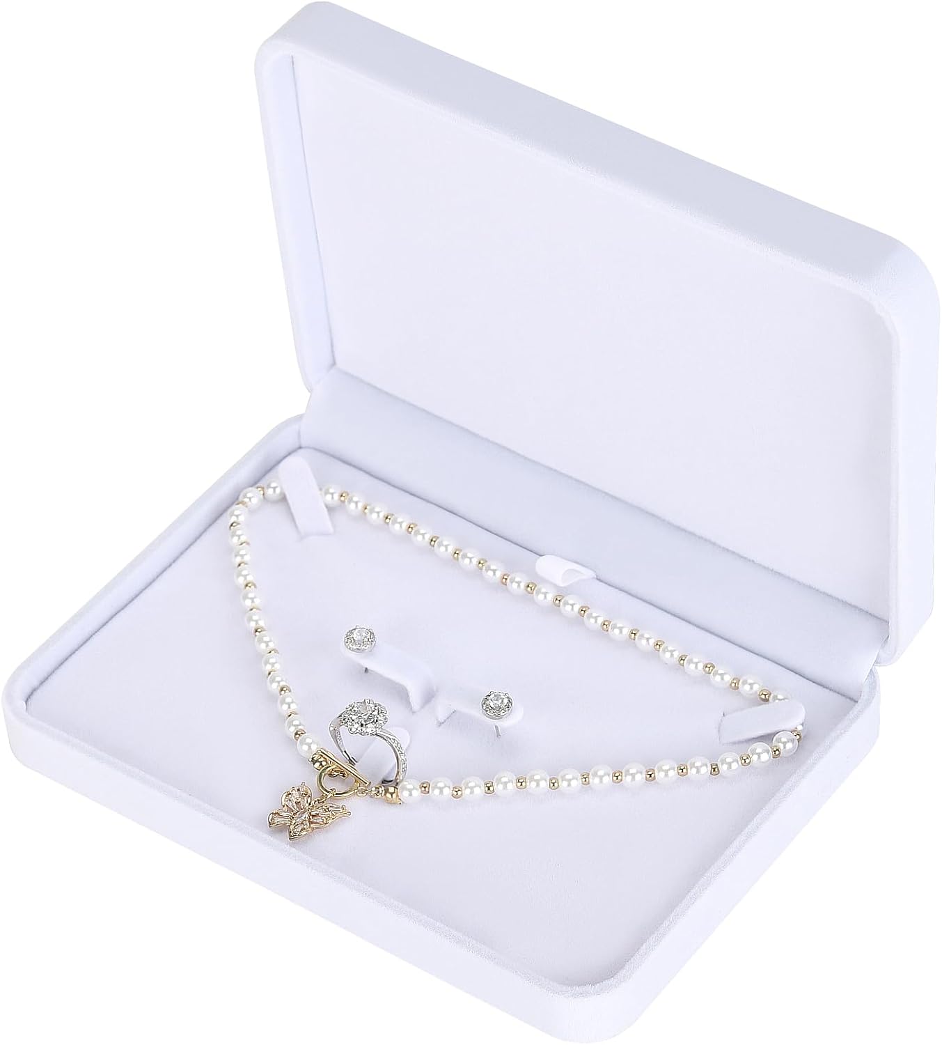 Large Jewelry Set Box, Necklace and Ring Earring Pendant Gift Box, Pearl Necklace Storage Case