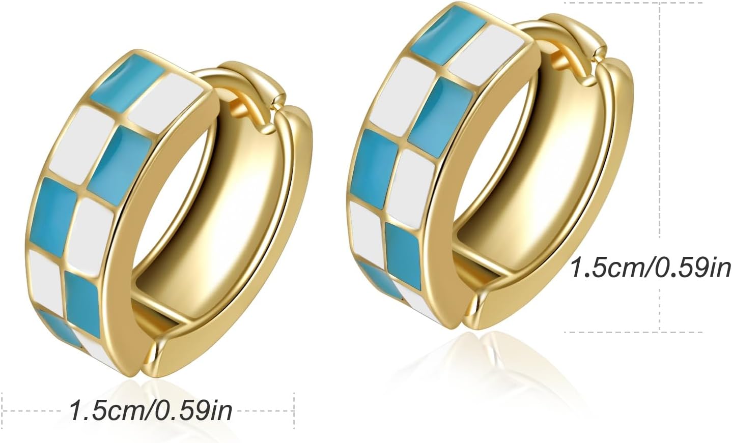 Small Hoop Cartilage Earrings Teacher Earrings for Women；White Black Enamel Hypoallergenic Hooped Gifts Gold and
