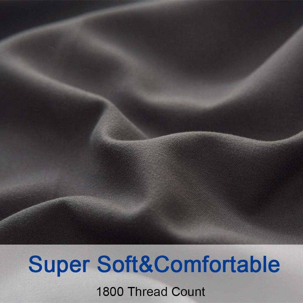 Bed Sheet Set Super Soft Microfiber 16-Inch Deep Pocket Wrinkle and Hypoallergenic-4 count Queen