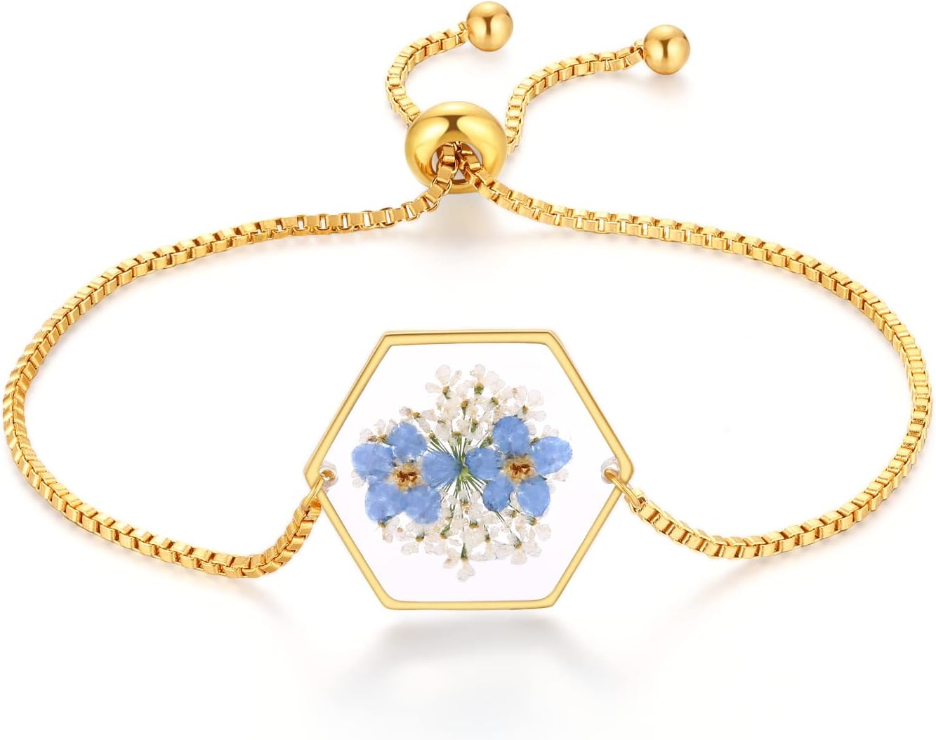 Pressed Wildflower Bracelet | Pressed Flower Bracelet | Gold/Silver Pressed Flower Jewelry | Personalized Handmade Jewelry