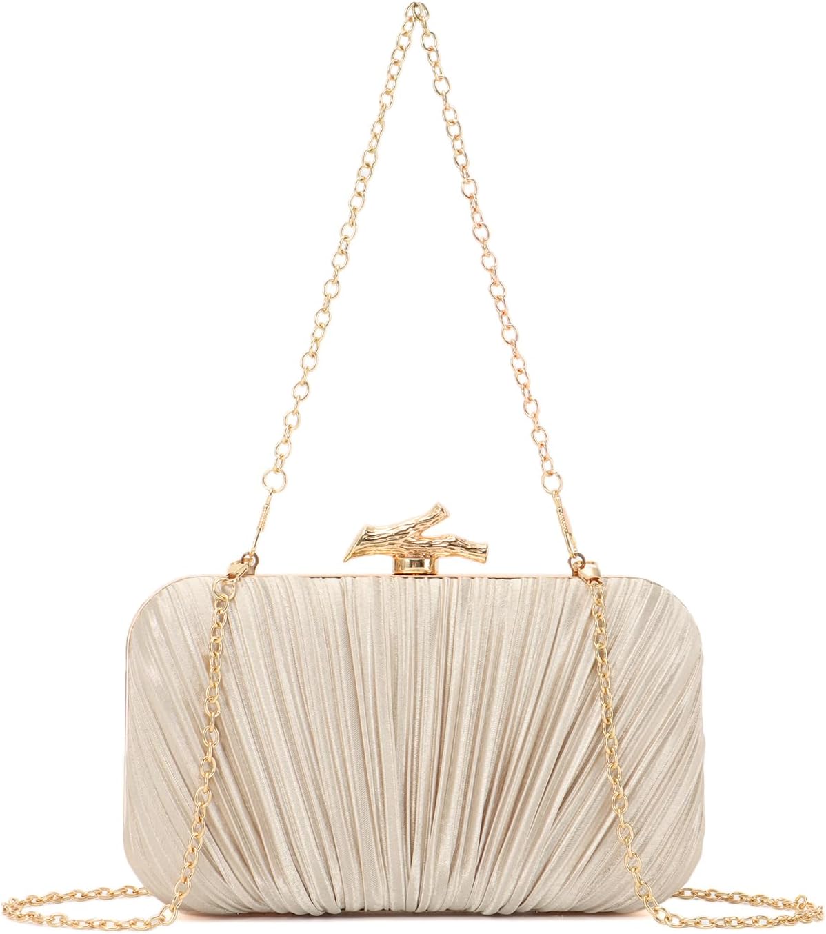 Clutch Purses for Women Evening Bag Pleated Clutch Bag with Chain for Wedding Party