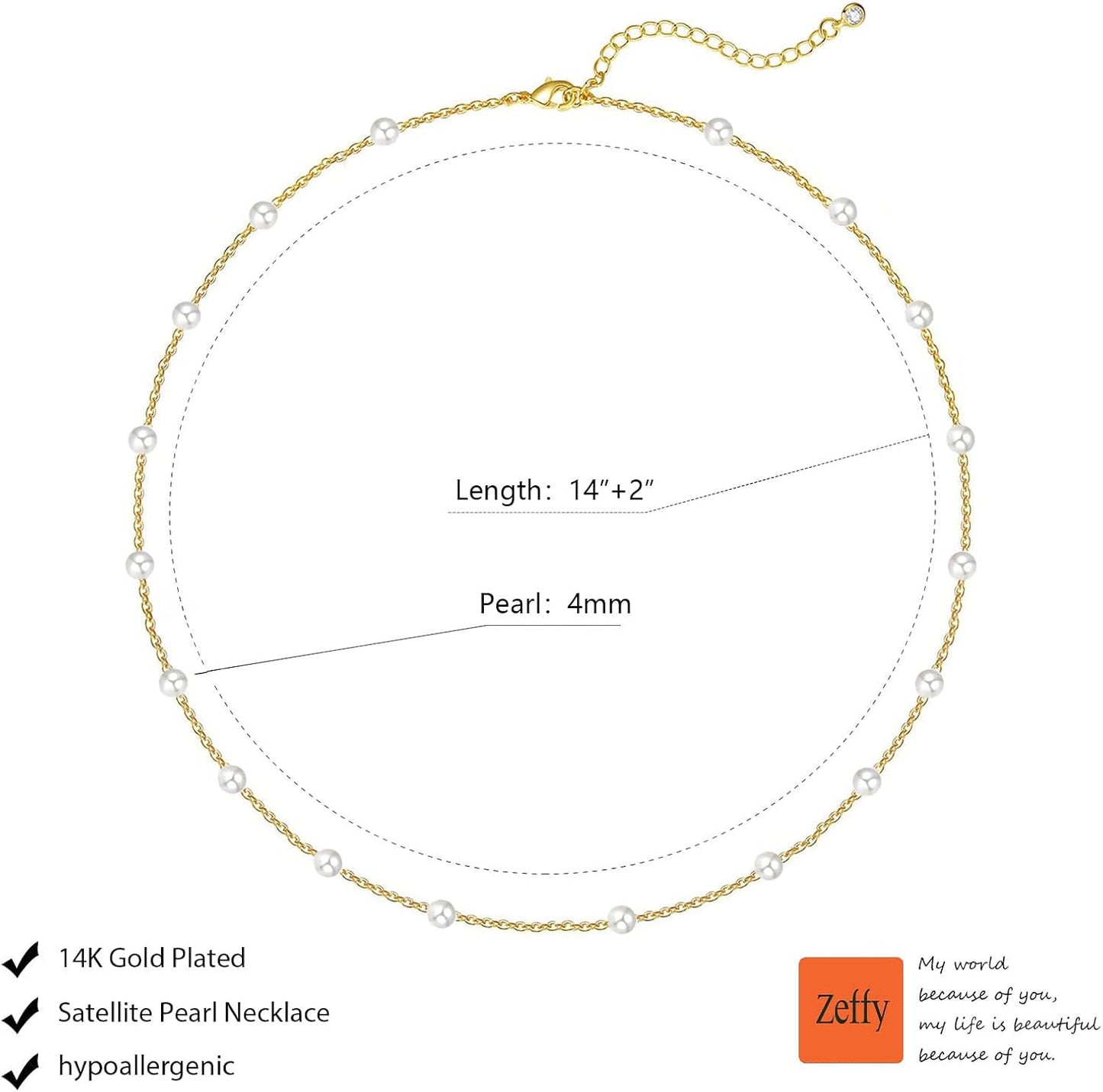 Pearl Choker Necklace, 4MM/6MM/8MM Dainty Round Imitation Pearl, Wedding Bridesmaid Jewelry Gift for Women