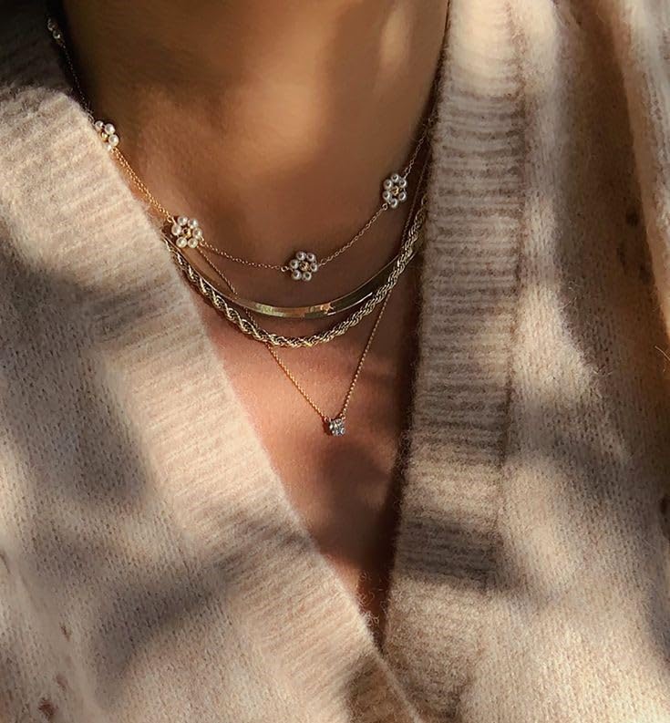 Daisy Pearl Necklace, Dainty Pearl Choker Necklace As Flower Necklace Gift, 18K Gold Plated Summer Merch As Birthday Gifts for Her Daisy Costume Gift
