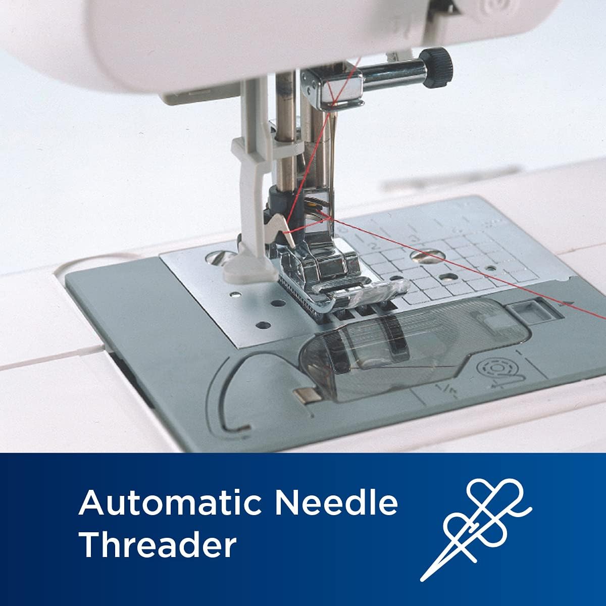 OMOMMD  Brother Sewing and Quilting Machine, Computerized, 165 Built-in Stitches, LCD Display, Wide Table, 8 Included Presser Feet, White, 20x12x17