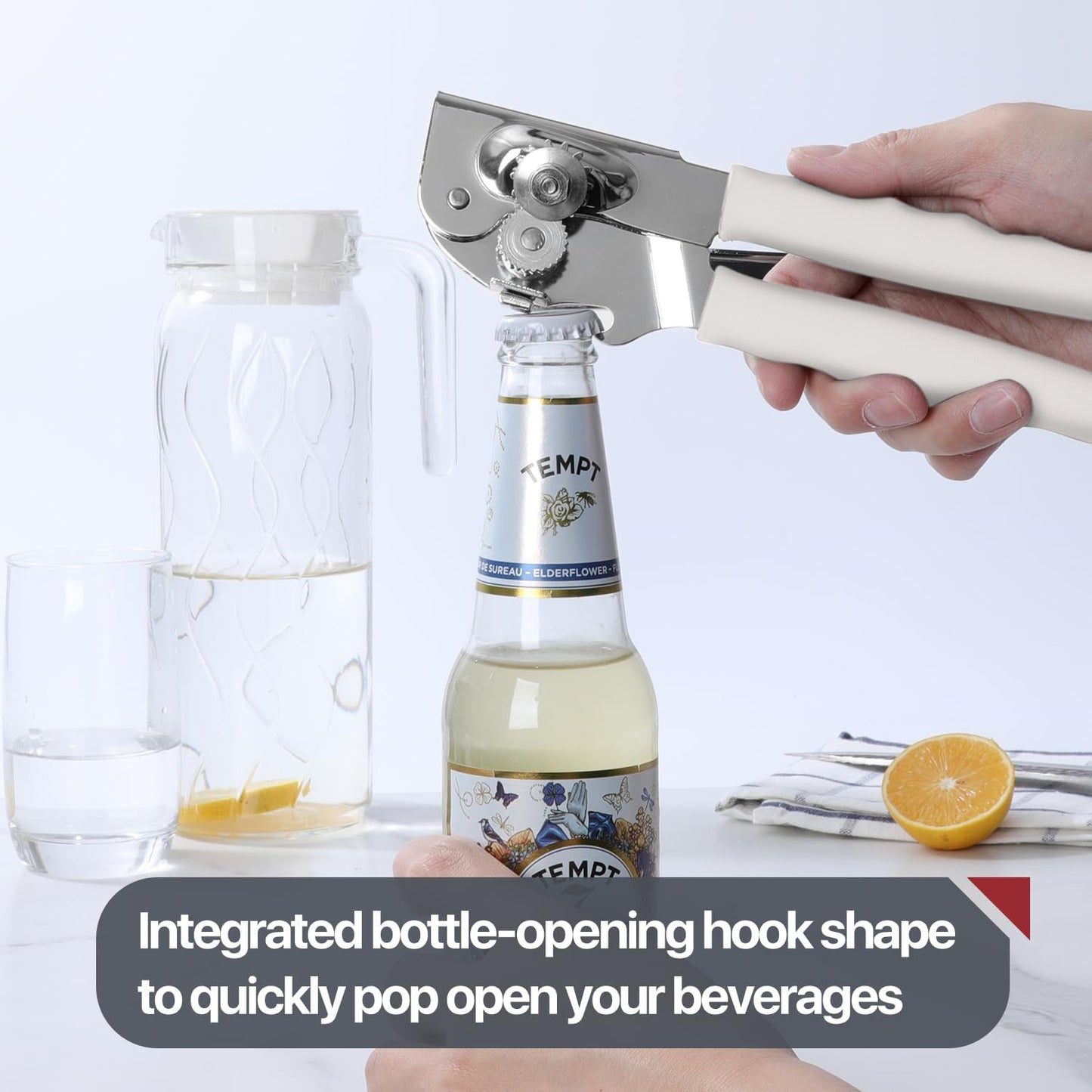 Hand Crank Can Opener Manual Heavy Duty with Comfortable Extra-long Handles