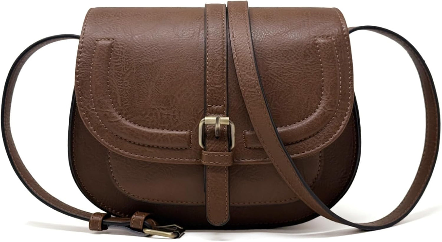 Crossbody Bags for Women,Small Saddle Purse and Boho Cross Body Handbags,Vegan Leather