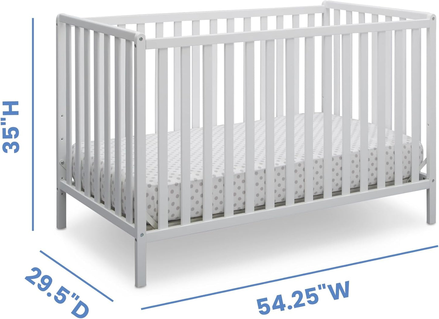 4-in-1 Convertible Crib - Gold Certified, Crib to Toddler Bed, Daybed, Fits Standard Full-Size Crib Mattress