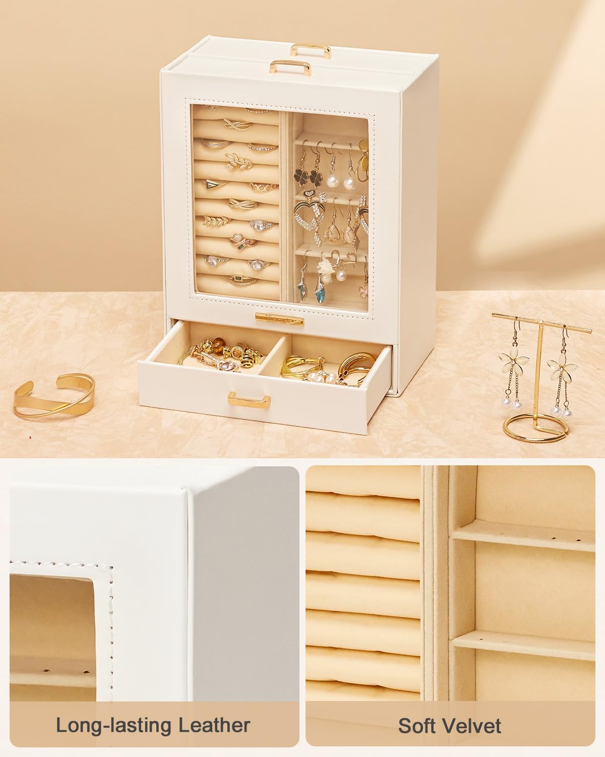 Jewelry Organizer Jewelry Box for Necklaces Rings Earrings Gift Bracelets Storage Case