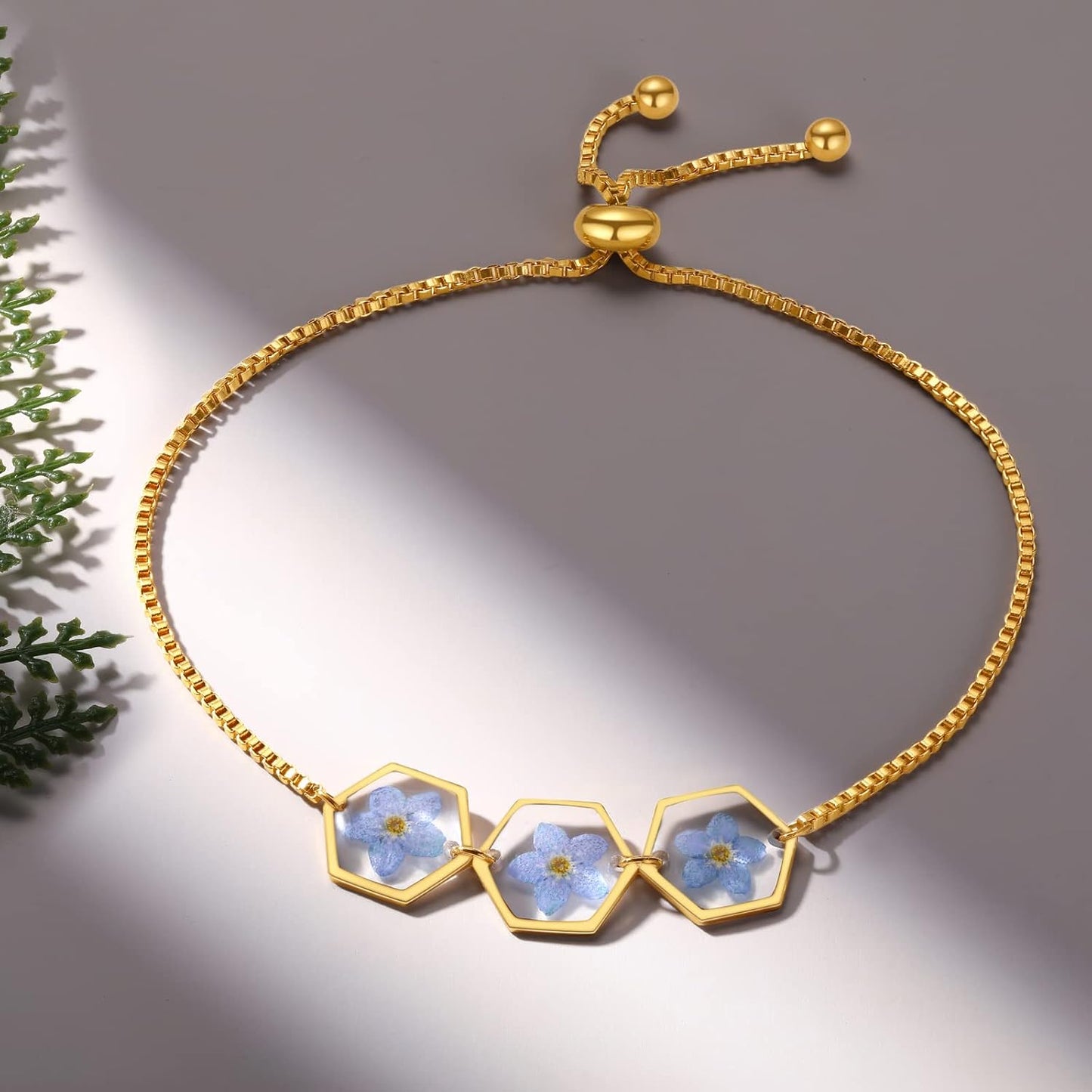 Pressed Wildflower Bracelet | Pressed Flower Bracelet | Gold/Silver Pressed Flower Jewelry | Personalized Handmade Jewelry