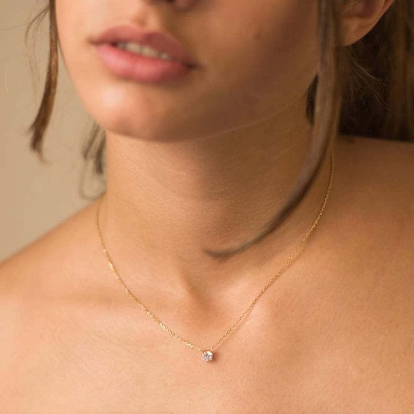 Diamond Choker Necklace for Women: Dainty 14K Gold/Sterling Silver Gold Plated CZ Jewelry, Trendy Gift