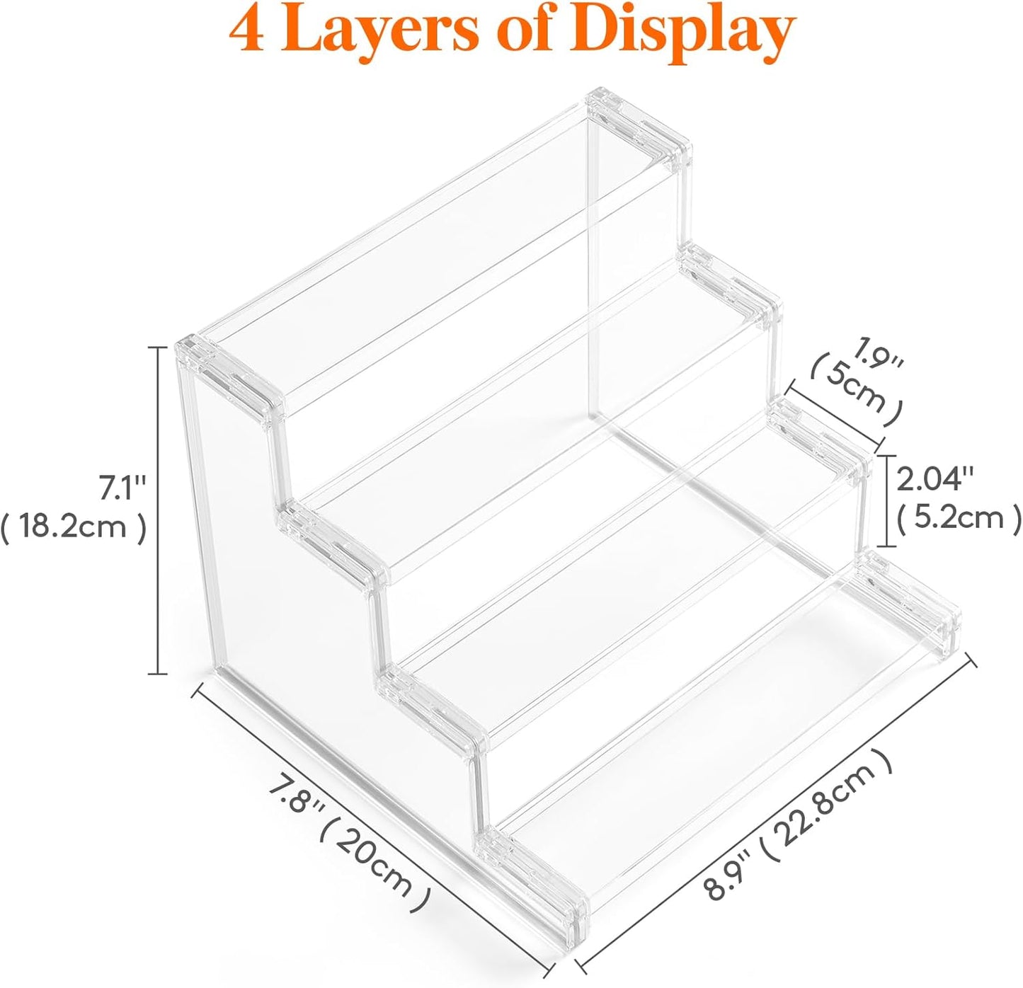 4 Tier Perfume Stand Organizer for Women, Plastic Display Riser, Tool-Free Assembly