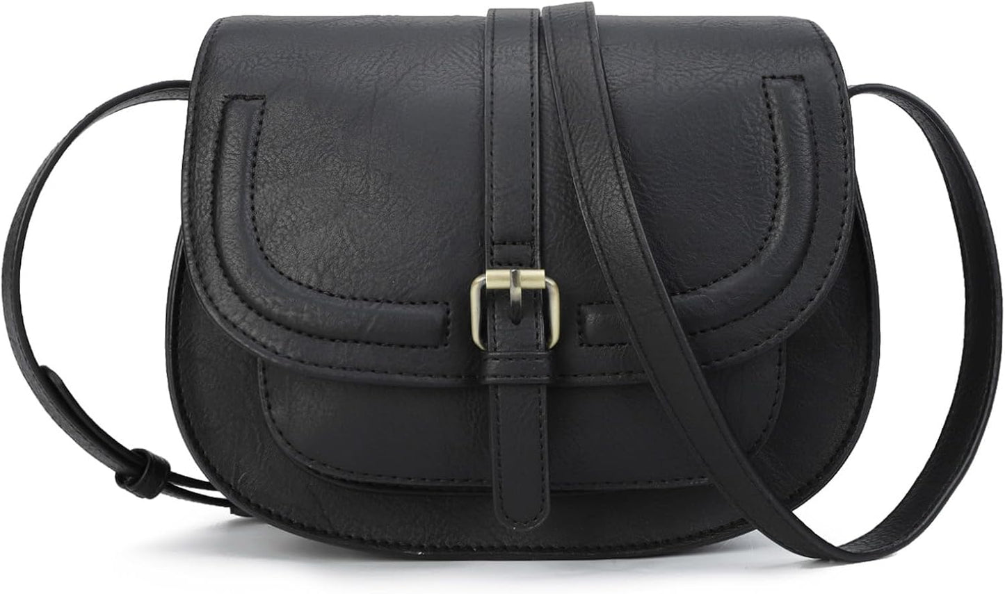 Crossbody Bags for Women,Small Saddle Purse and Boho Cross Body Handbags,Vegan Leather