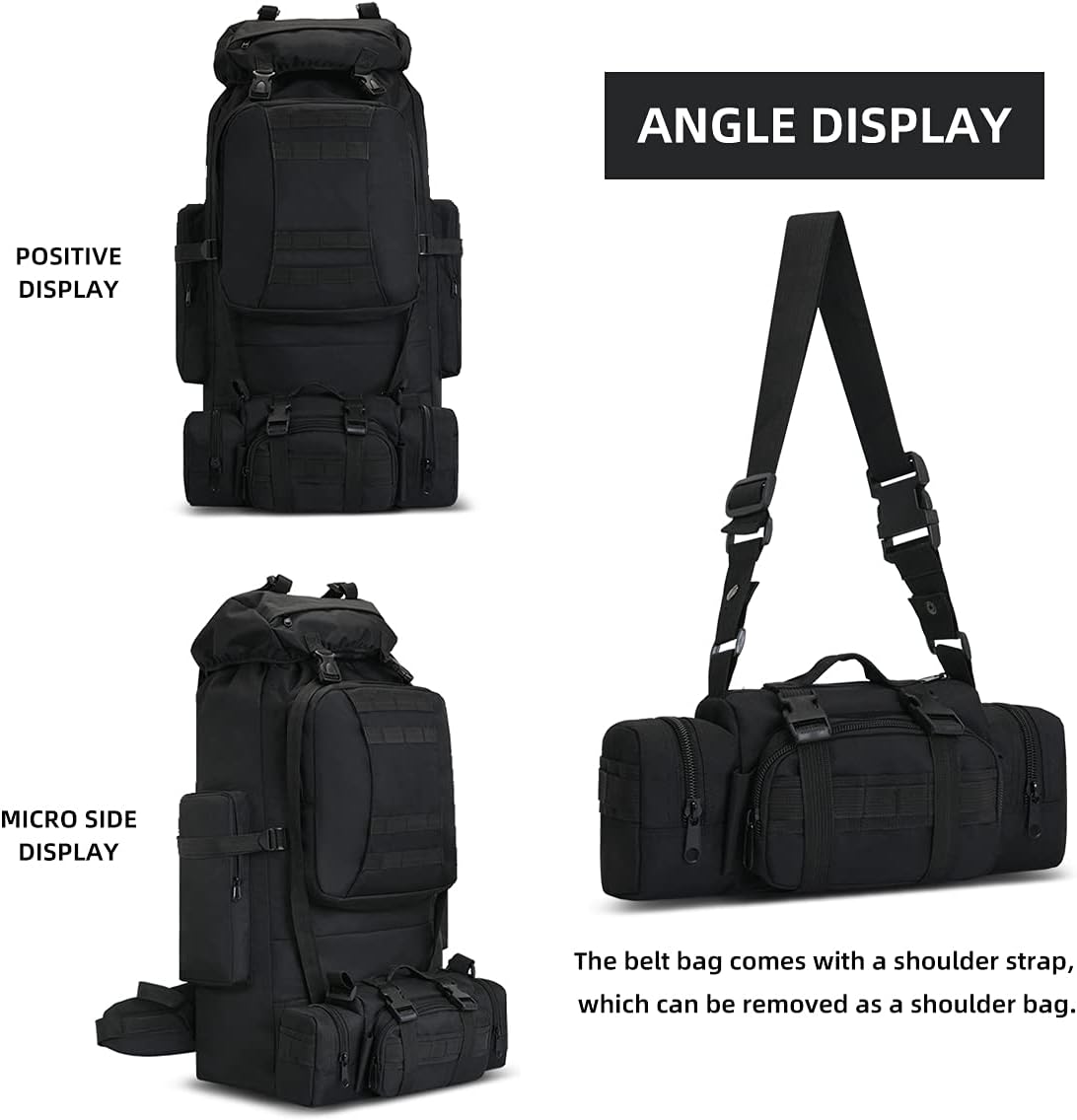 100L Camping Hiking Backpack,Molle military Tactical rucksack backpack,Waterproof Lightweight