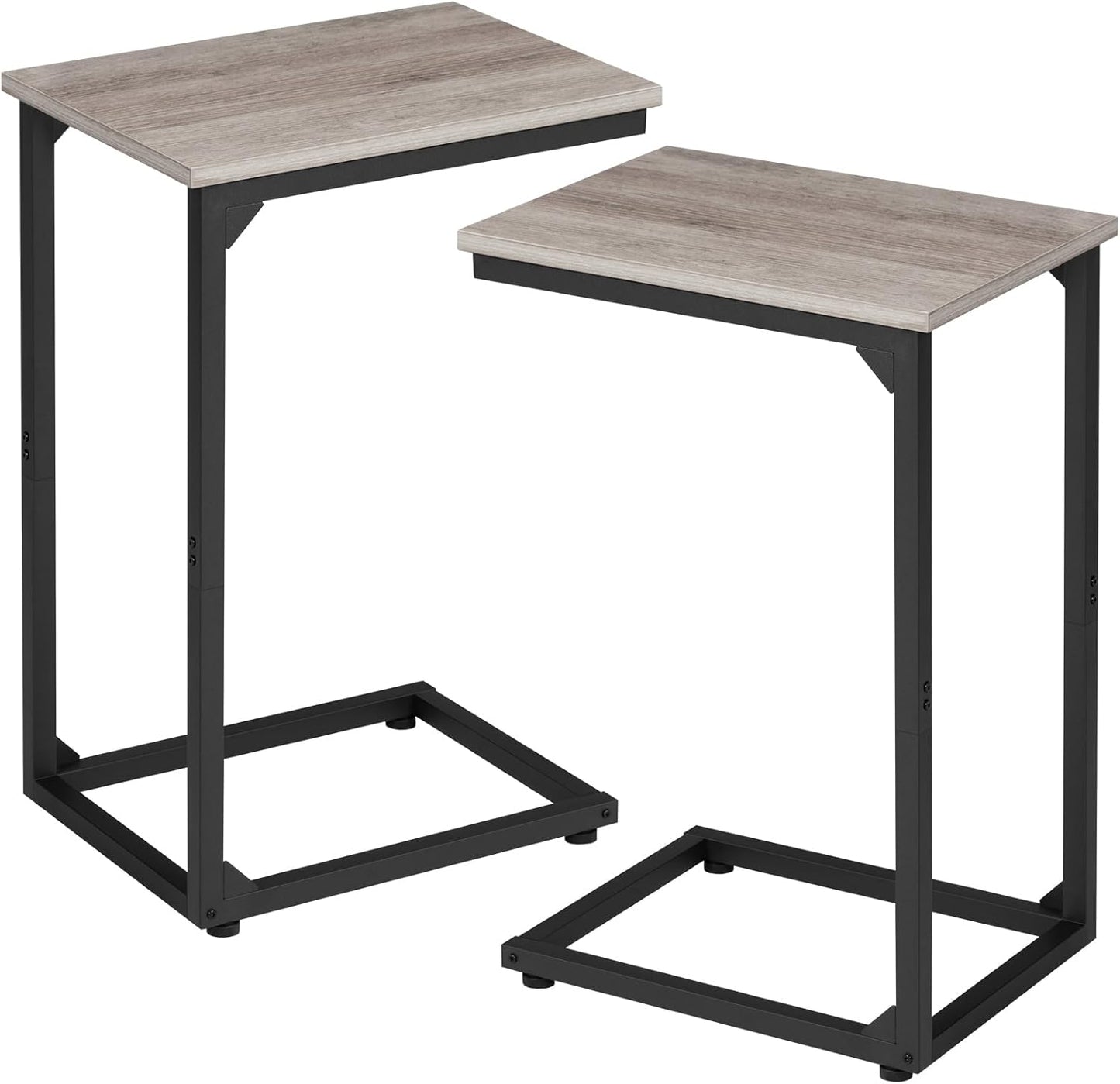 C Shaped coffeeTable, End Tables Living Room Set of 2, Slide Under Couch Table for Sofa, Small Space