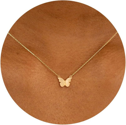 Gold Necklace for Women - 14K Gold Plated Dainty Star of David Butterfly Sun Volleyball Baseball Cowboy Boots Necklace Jewelry Everyday for Women